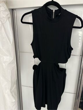 H&M Black Mini Dress with Side Cutouts